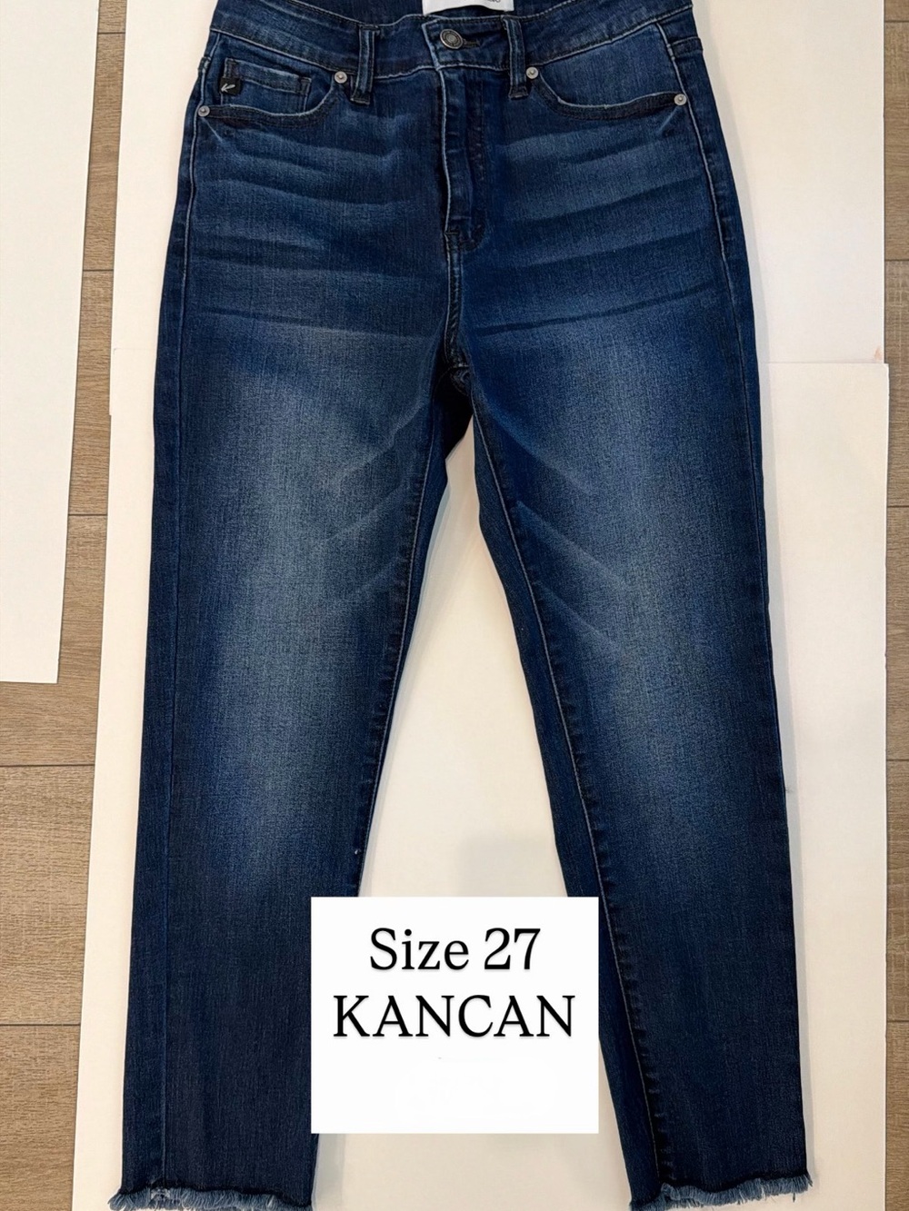 KanCan Women’s Dark Blue Ankle Crop Slim Jeans